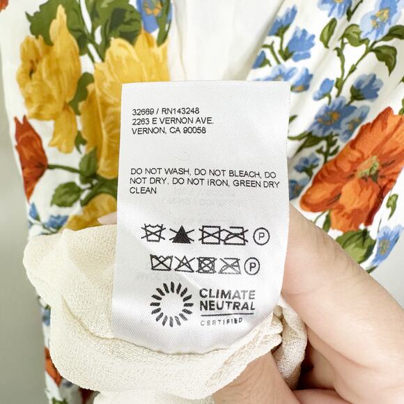 Reformation Juliette Dress Midi Tie Straps Side Slit Smocked Back Formosa Size 2 - Picture 11 of 12